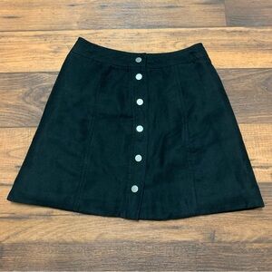 Divided by H&M Skirt Womens Size 2 Black Snap Front Mini Short Casual w/ Lining